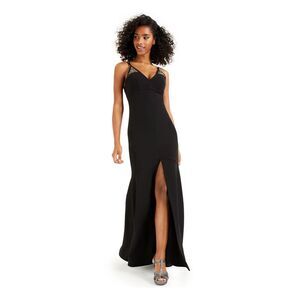 BCX DRESS Womens Slitted Sleeveless Full-Length Formal Empire Waist Dress